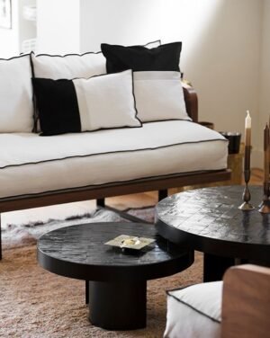 Housse coussin Bolsena - Noir Velours - 30-50 cm