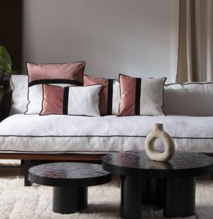 Housse coussin Bolsena – Rose Poudré